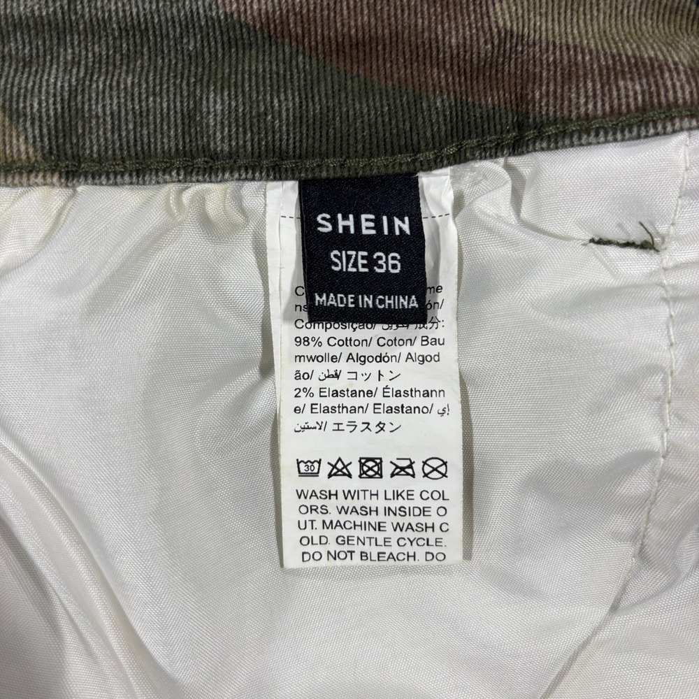 SHEIN Skinny Jeans Women Size 36 Green Camo Print High Rise Stretch - Picture 8 of 10